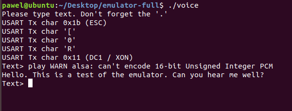 Stephen Hawking's Voice Emulator running on Linux.